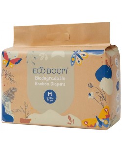 Бебешки бамбукови пелени Eco Boom - Pure, размер 3, 32 броя