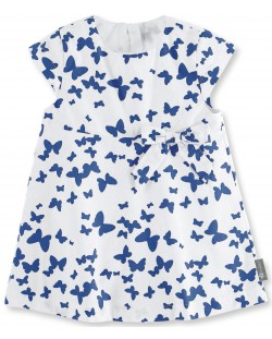 Бебешка рокля с UV30+ защита Sterntaler - Пеперуди, 68 cm, 5-6 месеца, бяла