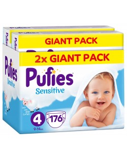 Бебешки пелени Pufies Sensitive 4, 9-14 kg, 176 броя