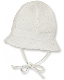 Бебешка лятна шапка с UV 50+ защита от трико Sterntaler, 43 cm, 5-6 месеца, бяла