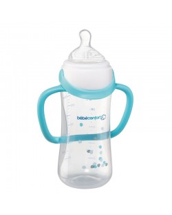 Бебешка бутилка с дръжки Bebe Confort Easy Clip Premium - 270 ml, синя