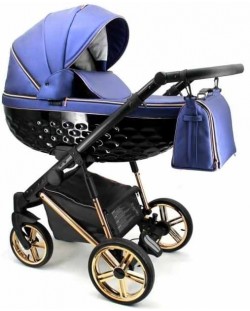 Бебешка количка 3 в 1 Adbor - Avenue 3D, синя