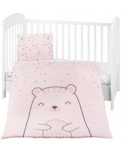Бебешки спален комплект от 3 части KikkaBoo - Bear with me, Pink