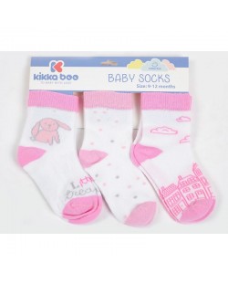 Бебешки чорапи Kikka Boo - Памучни, 12-24 месеца, за момичета