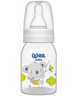 Бебешко шише Wee Baby Classic - 125 ml, бяло с коала