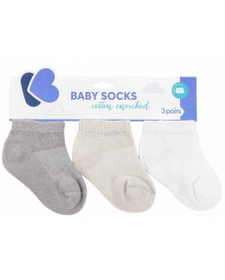 Бебешки летни чорапи Kikka Boo - 1-2 години, 3 броя, Grey 