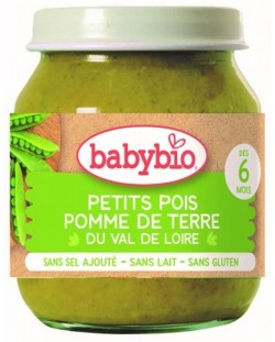 Био зеленчуково пюре Babybio - Зелен грах, 130 g