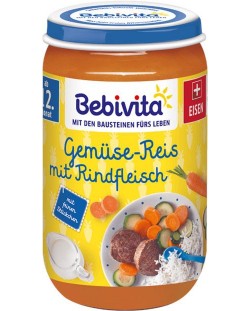Био ястие Bebivita - Телешко с ориз и зеленчуци, 250 g