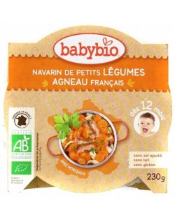 Био меню Babybio - Агнешко със зеленчуци,  230 g 