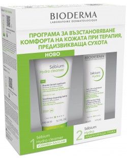 Bioderma Sébium Комплект Hydra - Измиващ балсам и Крем, 200 + 40 ml (Лимитирано)