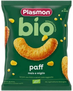 Био хрупанки Plasmon - Bio Paff, царевица и просо, 15 g