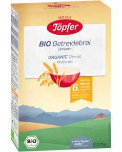 Био безмлечна био каша Töpfer - с 3 вида зърна, 175 g