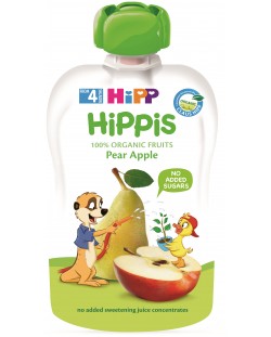 Био плодова закуска Hipp Hippis - Круша и ябълка, 100 g