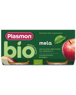 Био пюре Plasmon - Ябълка, 6 м+, 2 х 80 g 