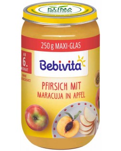 Био пюре Bebivita - С ябълка, праскова и маракуя, 250 g