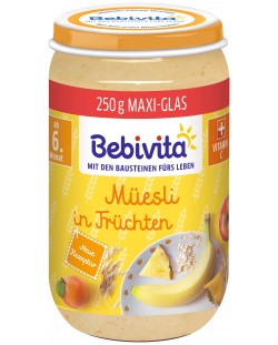 Био плодова каша Bebivita - Плодове с мюсли, 250 g 