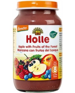 Био плодово пюре Holle - Ябълка и горски плодове, 220 g