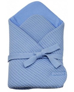 Бебешко плетено одеяло EKO - Синьо, 75 x 75 cm