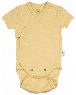 Боди с къс ръкав Bio Baby - Органичен памук, жълто