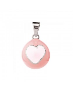 Медальон за бременни Bola - Розов с бяло сърце