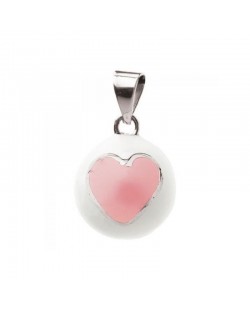 Медальон за бременни Bola - Бял с розово сърце