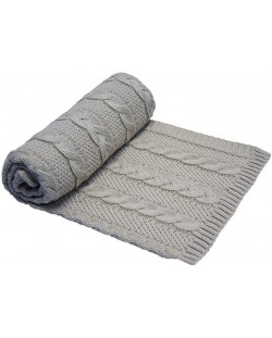Бебешко плетено одеяло EKO - Сиво, 85 х 75 cm