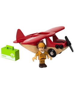 Играчка от дърво Brio World - Самолет за сафари