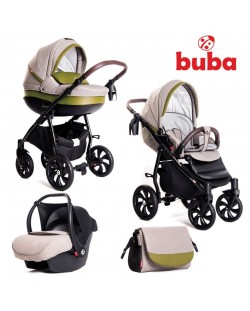 Бебешка количка Buba - Estilo 924, 3 в 1, Зелена