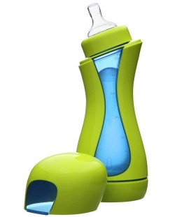 Бутилка с нагревателна камера от неръждаема стомана iiamo go -Зелено и синьо