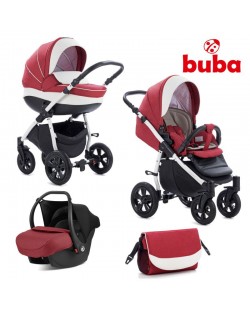 Бебешка количка Buba 3в1 - Forester 593, червена