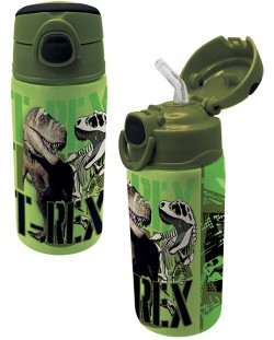 Бутилка за вода Graffiti T-Rex - Зелена, 500 ml