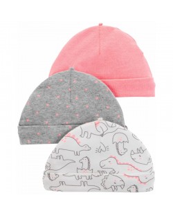 Carter's Комплект 3 шапки за новородено за момиче