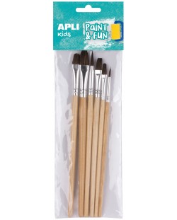Комплект четки за рисуване APLI - 6 броя, естествен косъм