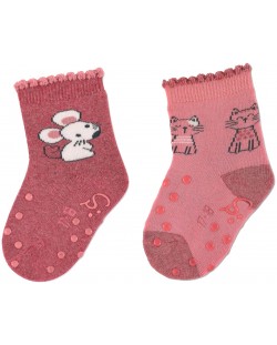 Чорапи със силиконови бутончета Sterntaler - Мишле, 21/22 размер, 18-24 месеца, 2 чифта