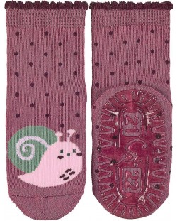 Чорапи със силиконова подметка Sterntaler - С охлювче, 27/28 размер, розови