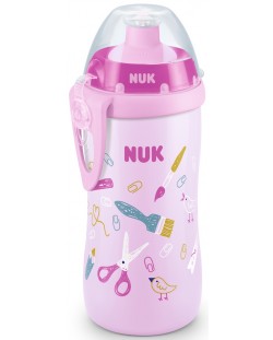 Чаша с клапа Nuk - Junior Cup, 300 ml, розова