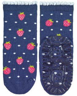 Чорапи със силиконова подметка Sterntaler - Ягоди, 25/26 размер, сини