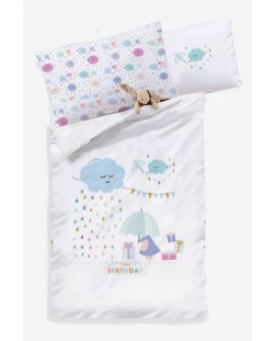 Бебешки спален комплект Dizain Baby - Happy Birthday, 8 части , 70 x 140 cm