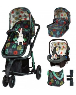 Бебешка количка Cosatto Giggle 3 - Hare Wood, с чанта, кошница и адаптери