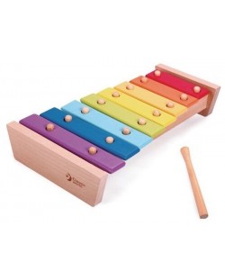 Дървена играчка Classic World - Ксилофон с цветовете на дъгата