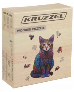 Дървен пъзел Kruzzel - Котка