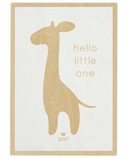 Дървена картичка за бебе Bam Bam - Hello little one