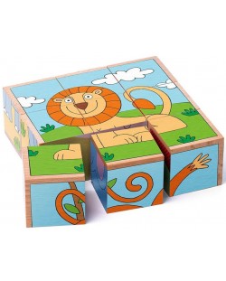 Дървени кубчета Woody - Диви животни