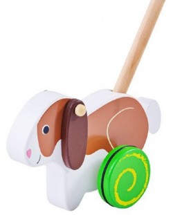 Дървена играчка за бутане Bigjigs - Зайче