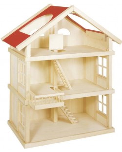 Дървена къща за кукли на 3 етажа Goki