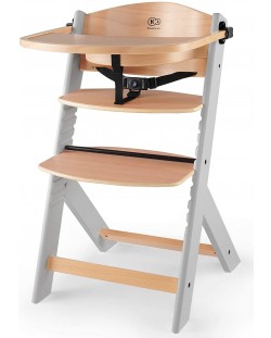 Дървено столче за хранене KinderKraft - Enock, сиво