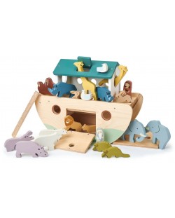 Дървен комплект фигурки Tender Leaf Toys - Ноев ковчег с животни