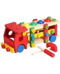 Дървена играчка Kruzzel - Образователен камион