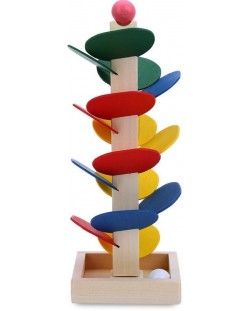 Дървена играчка Smart Baby - Кула с падащи топчета