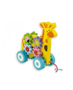 Дървена играчка за дърпане Andreu toys - Жираф